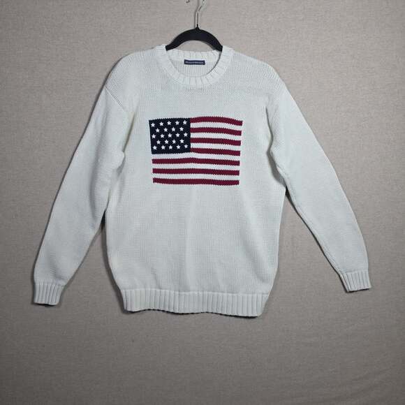 Brandy Melville Sweaters - Brandy Melville Preppy American USA Flag Ivory Knit Sweater One Size 100% cotton